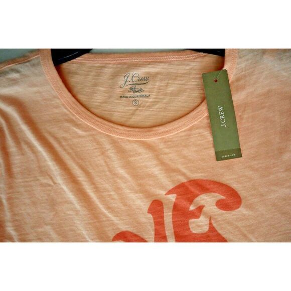 J. Crew OR5929 Women's Sz Small Iced Peach "Wave Of Love" Graphic S/S T-Shirt - Picture 4 of 9
